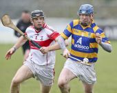 John Hurney fights to retain possession in the County Senior Hurling Championship match v De La Salle at Walsh Park