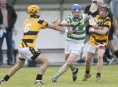 John Hurney battles through the Lismore defence during the County Senior Hurling Championship match played at Fraher Field