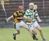 Mark Ferncombe concentrates on finding a team mate during the County Senior Hurling Championship match against Lismore at Fraher Field