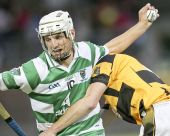 Mark Ferncombe tries to free himself from the attentions of his Lismore opponent during the County Senior Hurling Championship win over Lismore
