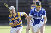 Mark Ferncombe chasing down the Fourmilewater full back during Abbeyside's Quarter Final victory in the County Senior Hurling Championship
