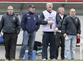 Management and backroom team looking pensive during the Munster Club Senior Football Championship Quarter Final against Dromcollogher-Broadford