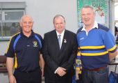Bernard Gorman and Pakie Hurney with GAA President, Liam O'Neill