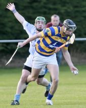 James O'Mahony working to free himself from his marker during the County Senior Hurling Championship match against Roanmore at Kill