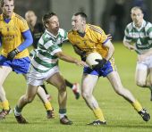 Mark Ferncombe tries to gain possession during the County Senior Football Championship Semi Final clash with the Nire at Fraher Field